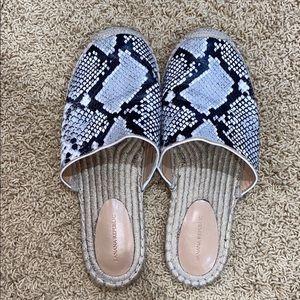 Banana republic snakeskin espadrille slides